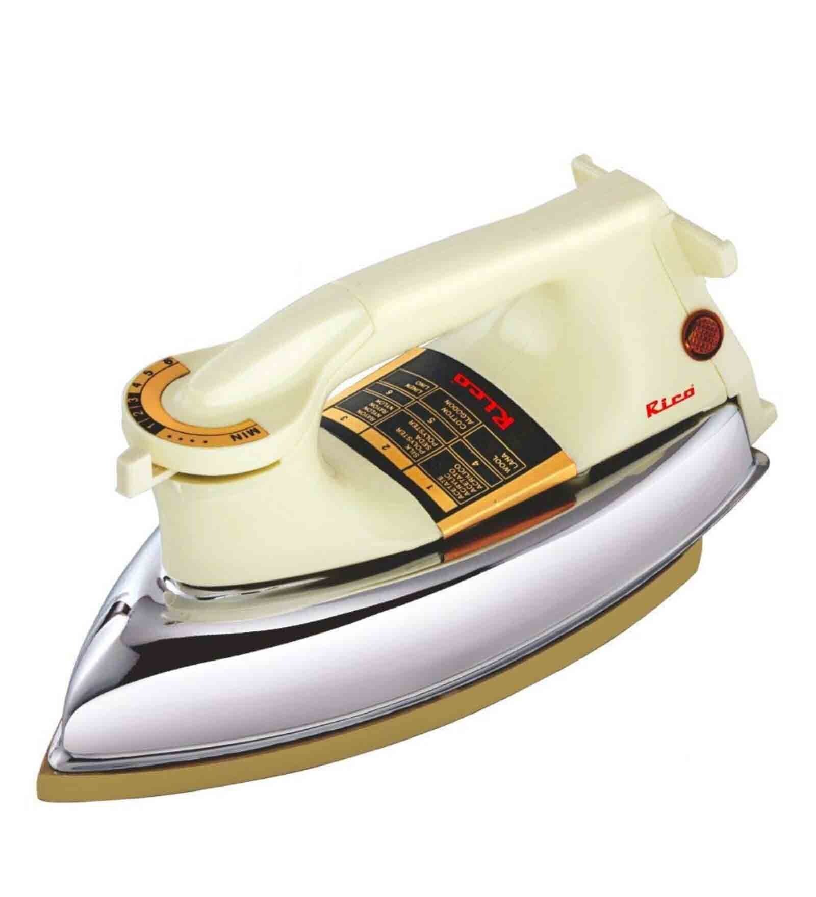 Rico 1000W Heavy Weight Japanese Technology  Automatic Dry Iron in White Colour