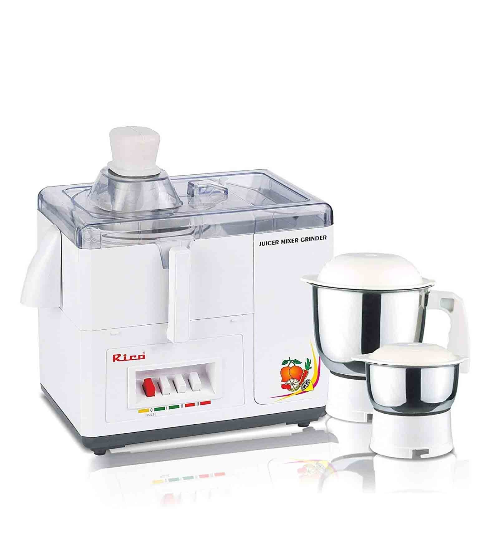 Rico JMG708 Juicer Mixer Grinder with Unbreakable Body,550 Watt In White Colour