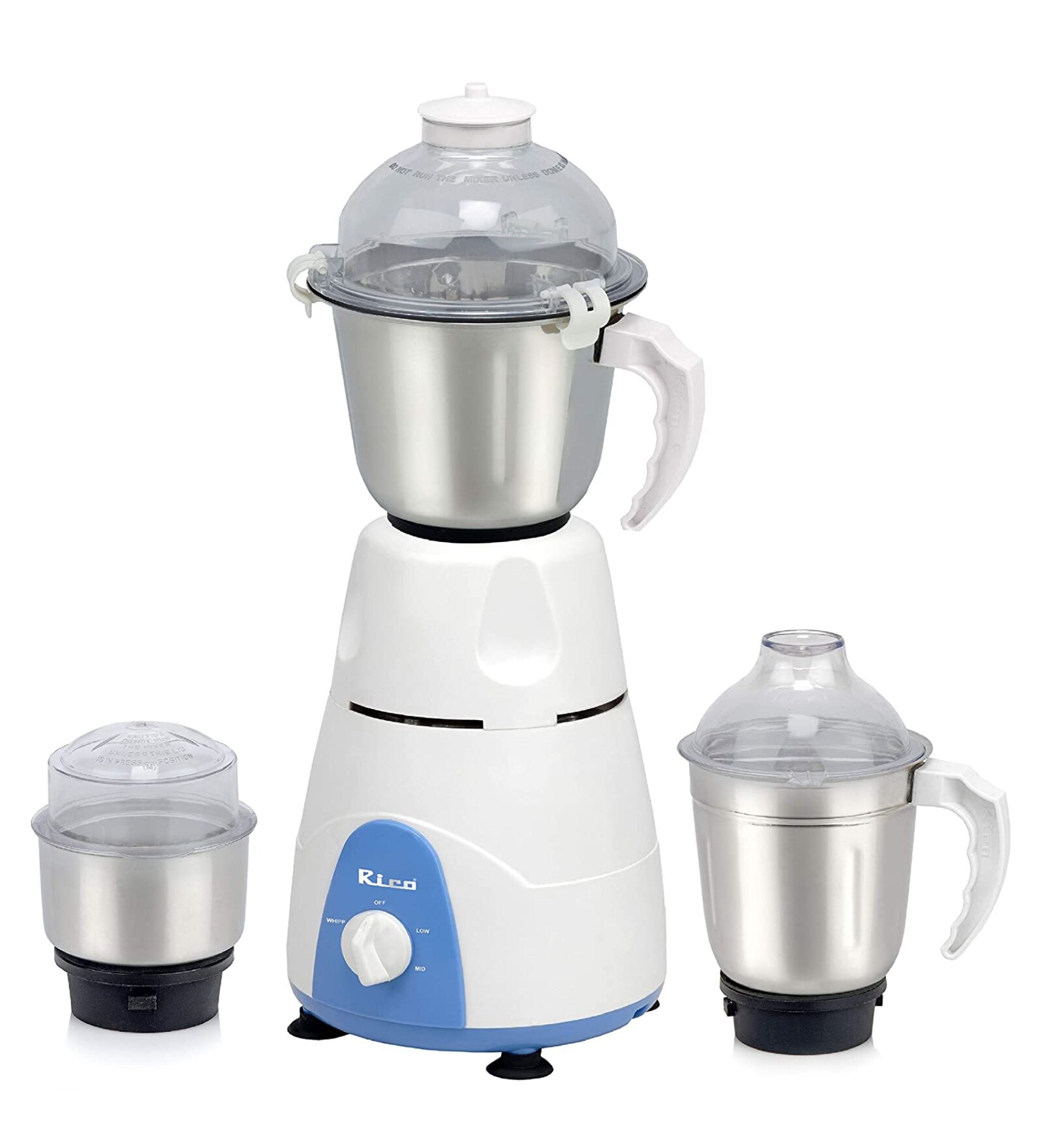 Rico MG123 Mixer Grinder with 100% Copper Motore and 3 Unbreakable , 550 Watt in White Colour