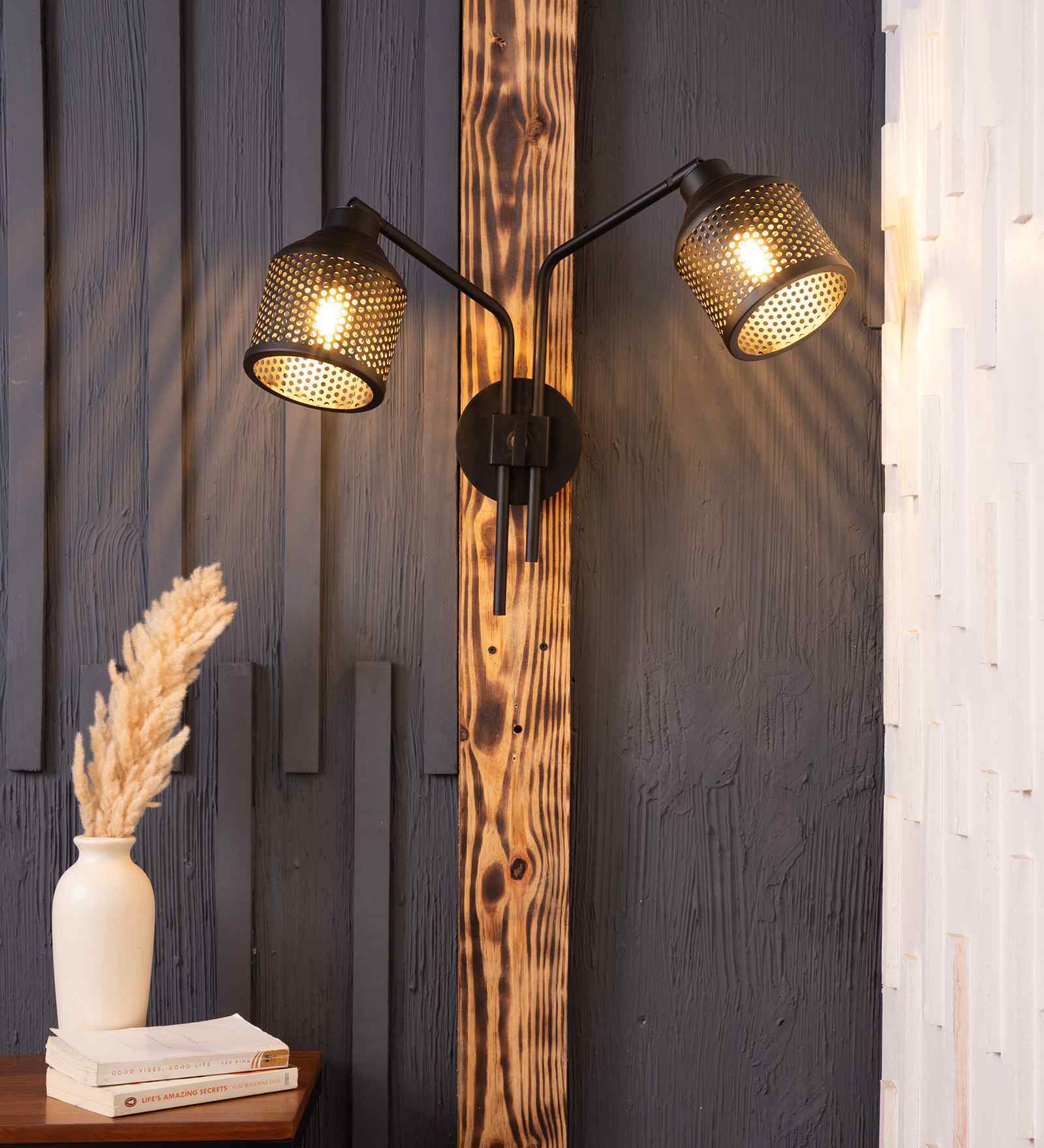 Riddle Black Wall Lamp Double Arm