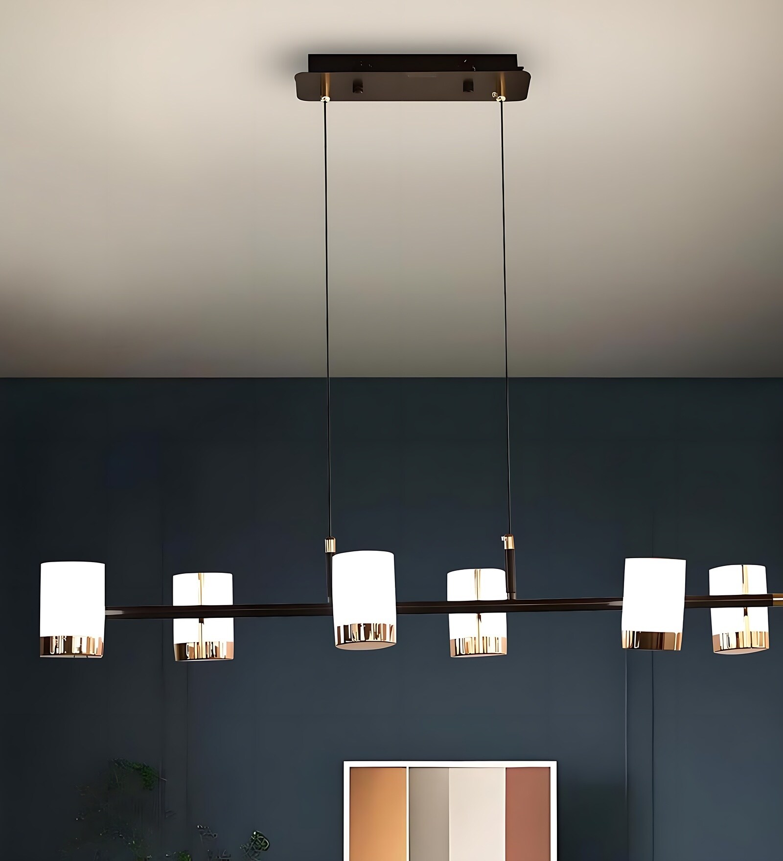 Rigel 78W | 100 Cm | Google & Alexa | Height Adjustable Modern LED Chandelier for 3 Light Mode | Living Room, Dining, Bedroom, Hall, Kitchen, Office, Cafe, Luxury Decorative Lighting