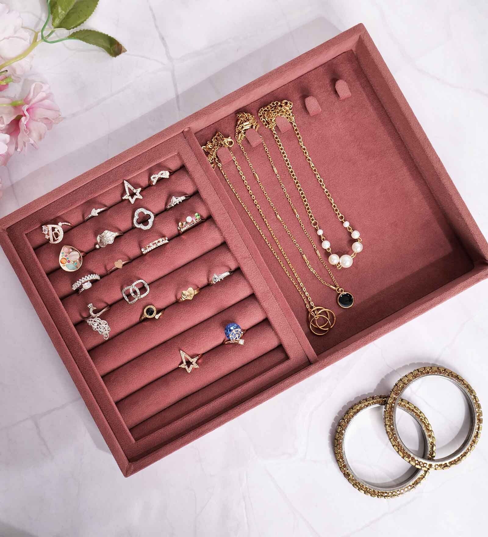 Pink Rings & Chains Jewellery Tray