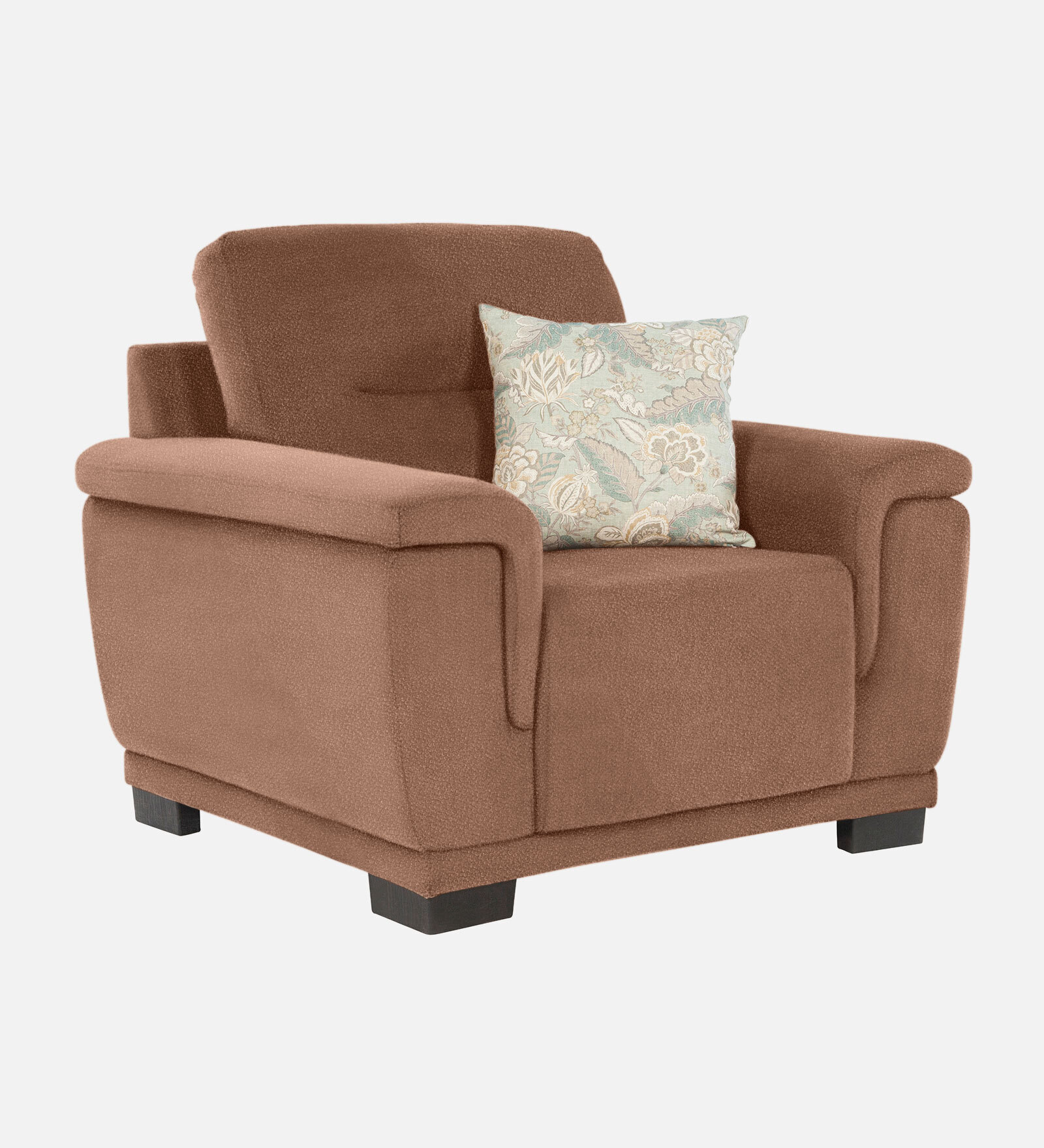 Rio Vegan Leather 1 Seater Sofa In Bright Brown Colour