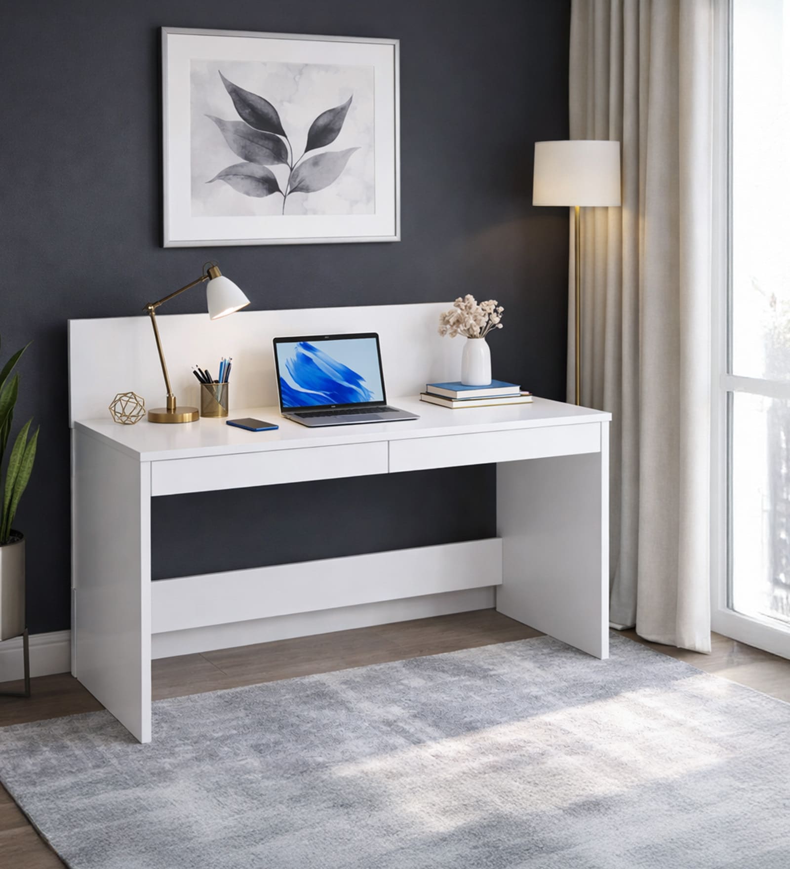 Rio Writing Table In Frosty White Finish