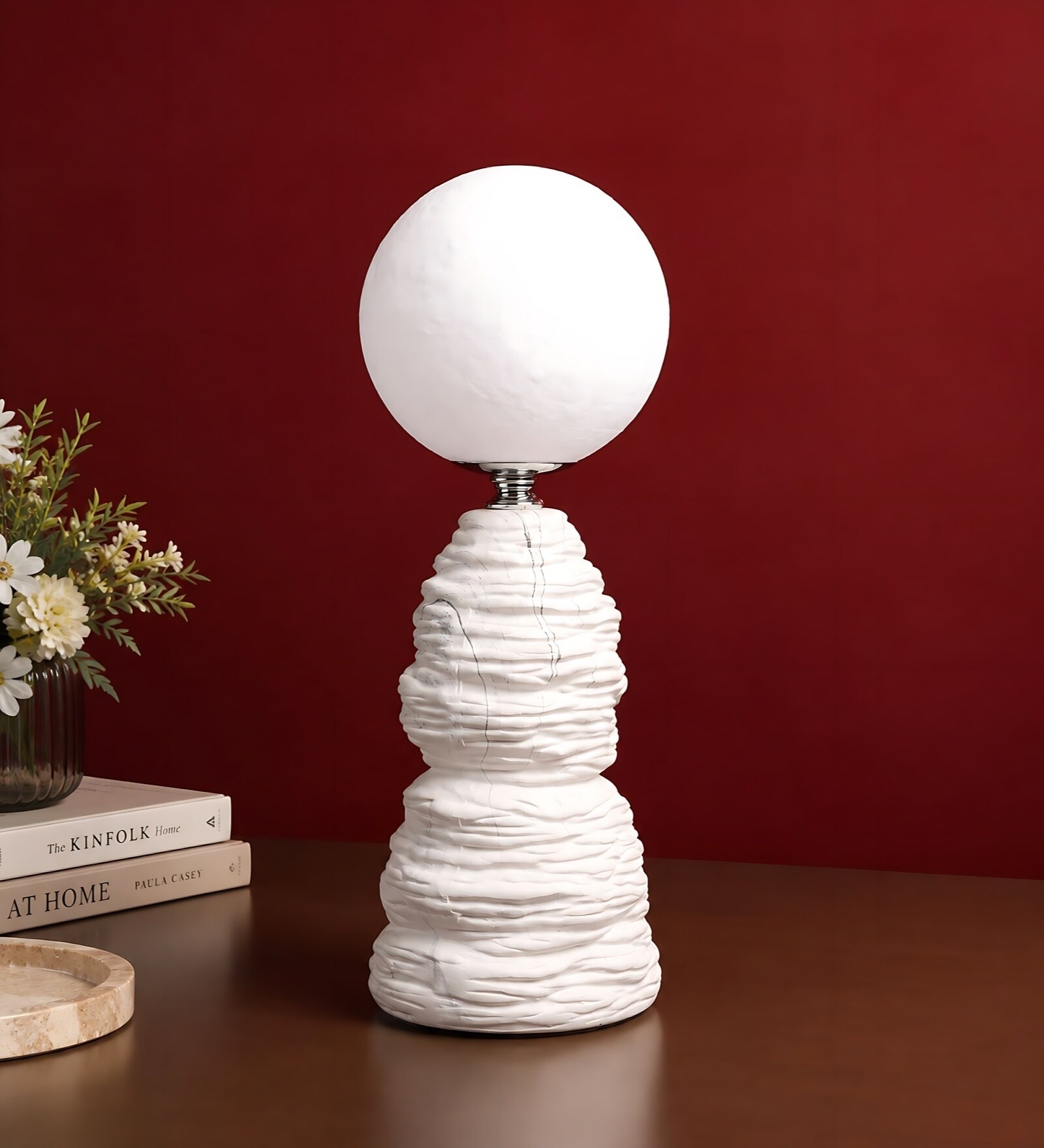 Ripple Forme Layered Ripple Ceramic Table Lamp White