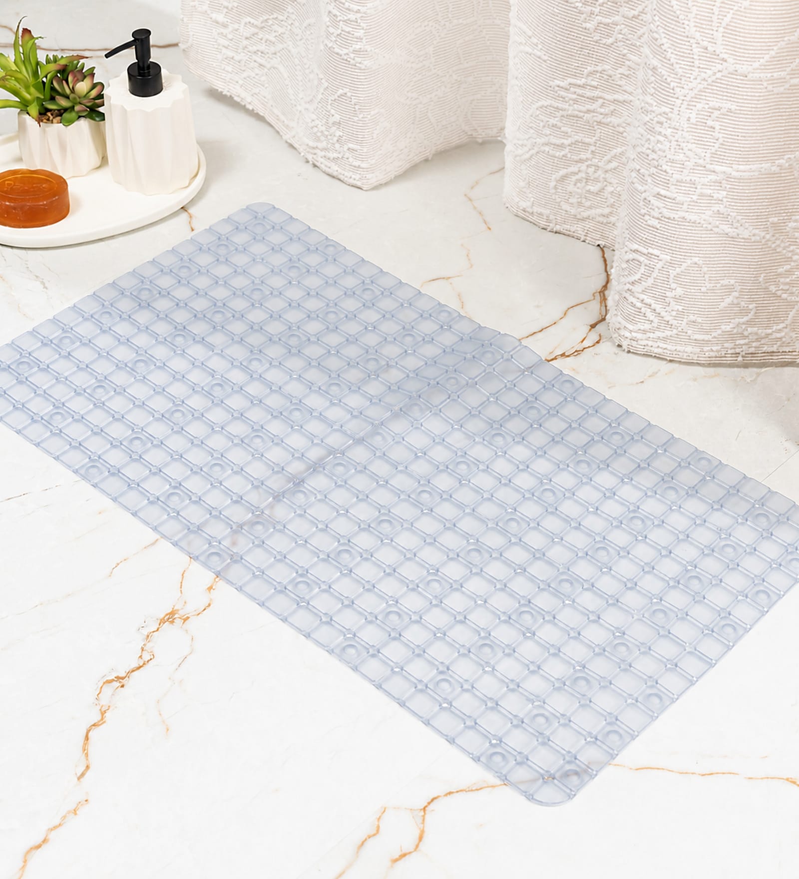 Ripple Transparent Anti-Slip Shower Mat 38 X 68 cm