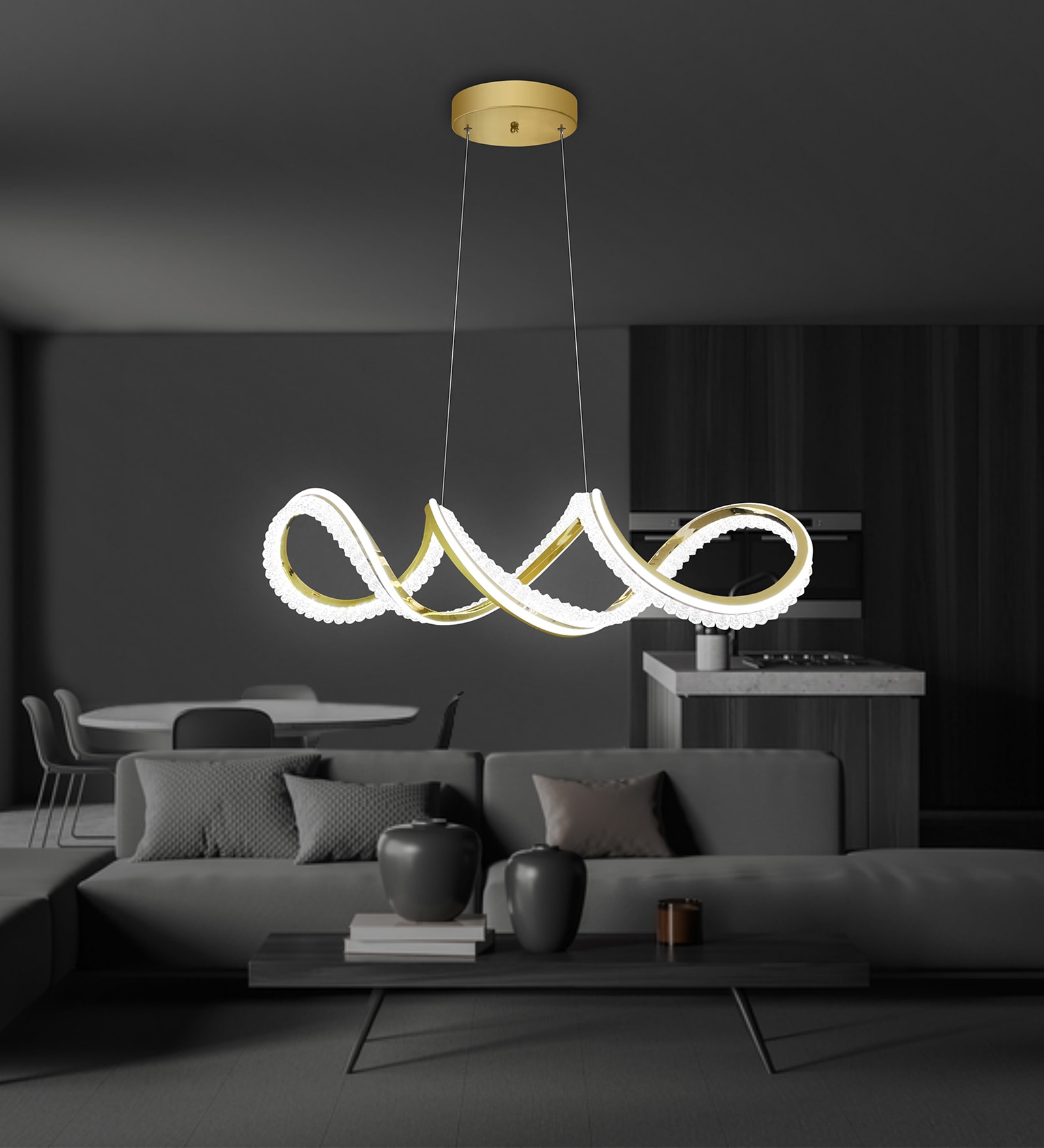 Rise LED Smart Voice Assist Island Chandeliers