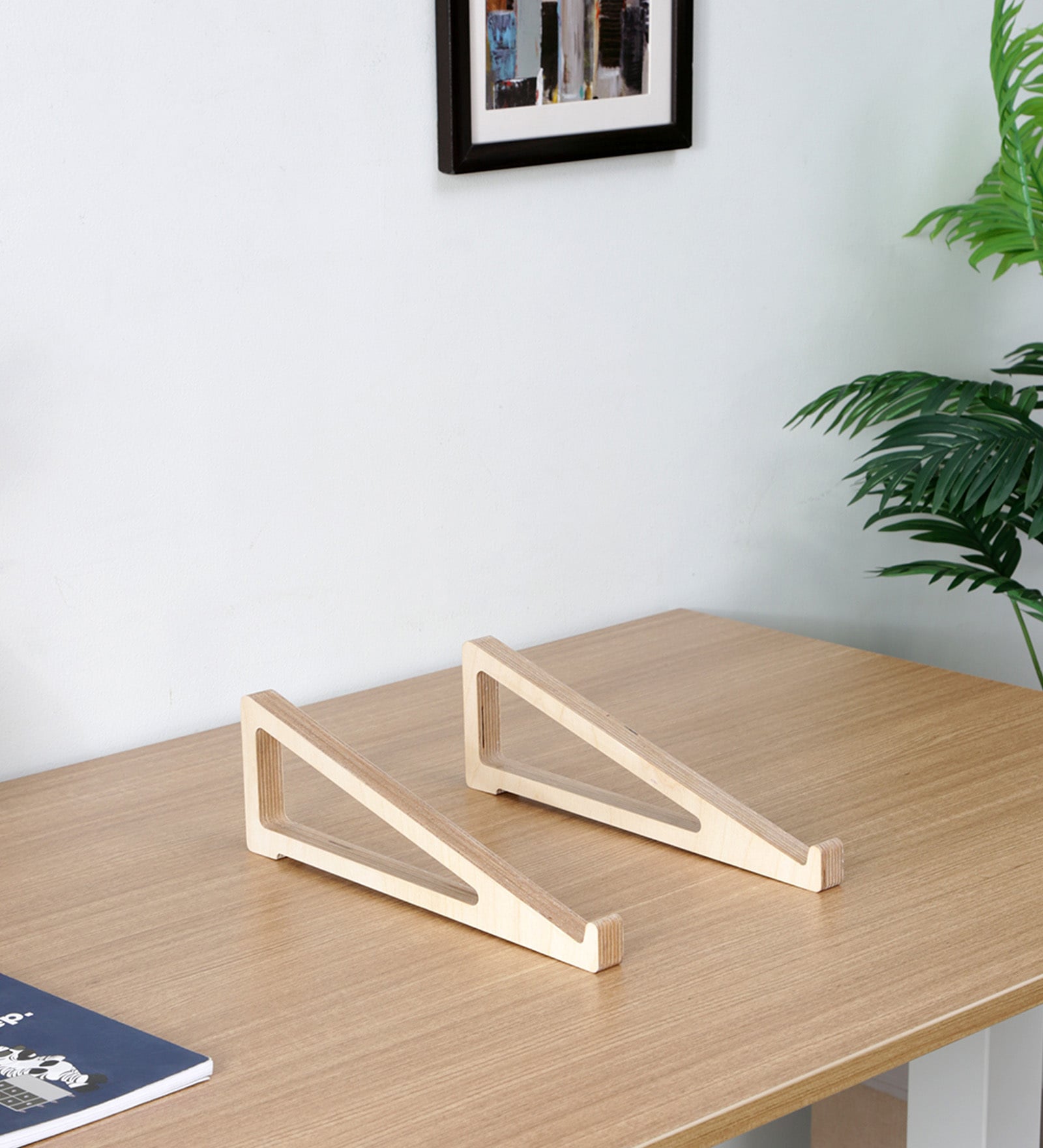 Riser Portable Table in Natural Finish With Adjustable Height