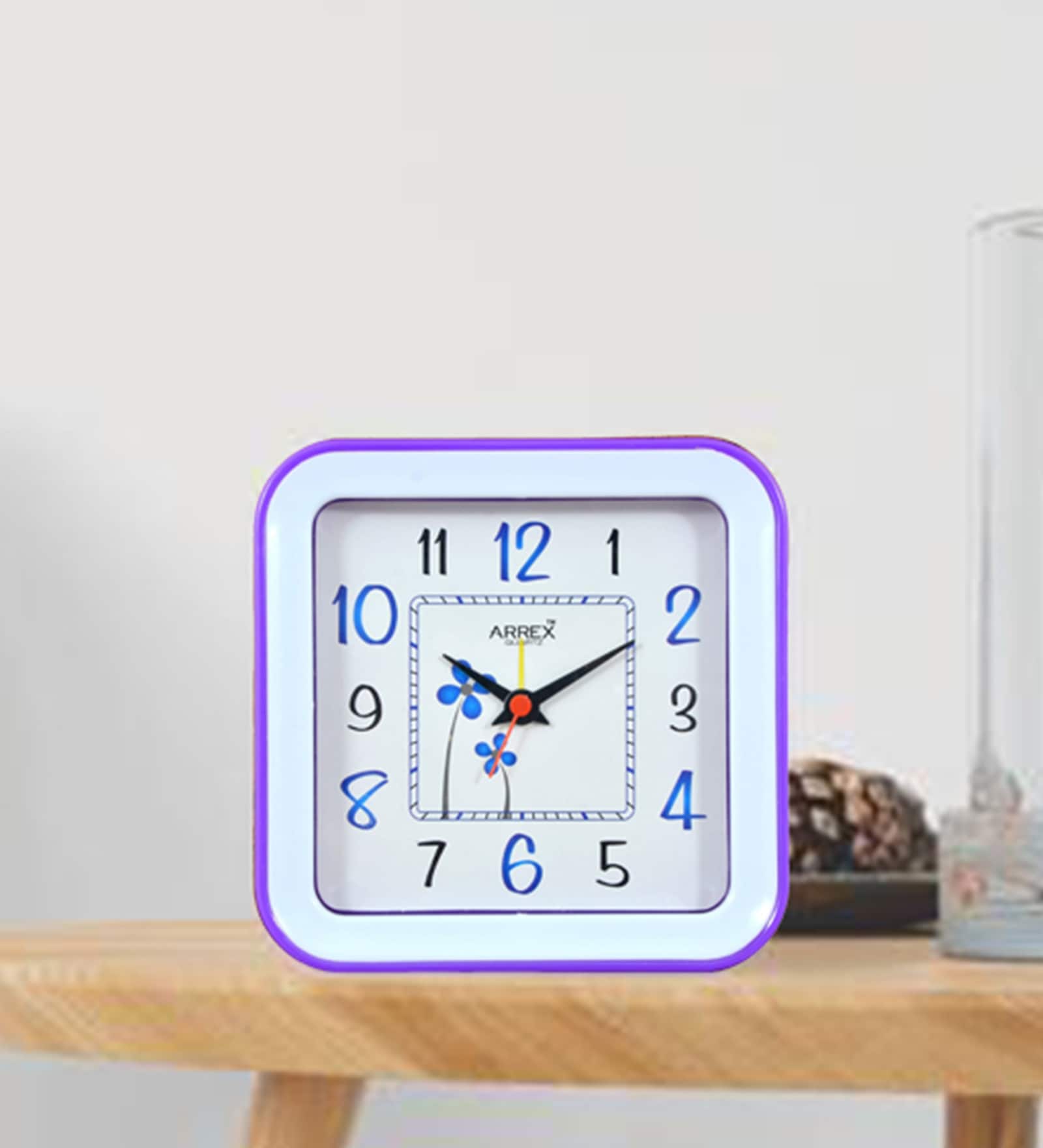 Riseup Analog Alarm Table Clock in Purple