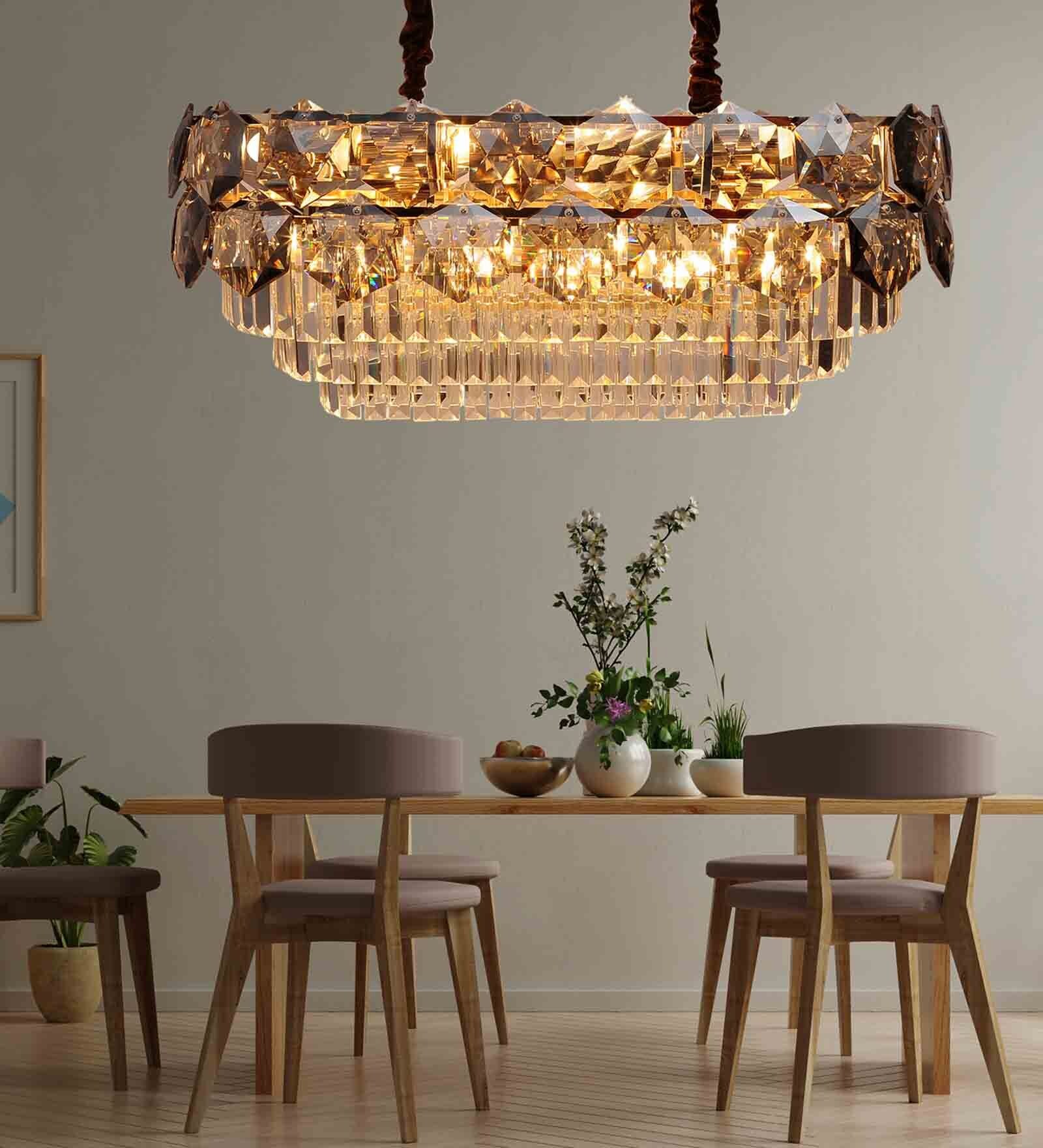 Grey Crystal Island Chandelier