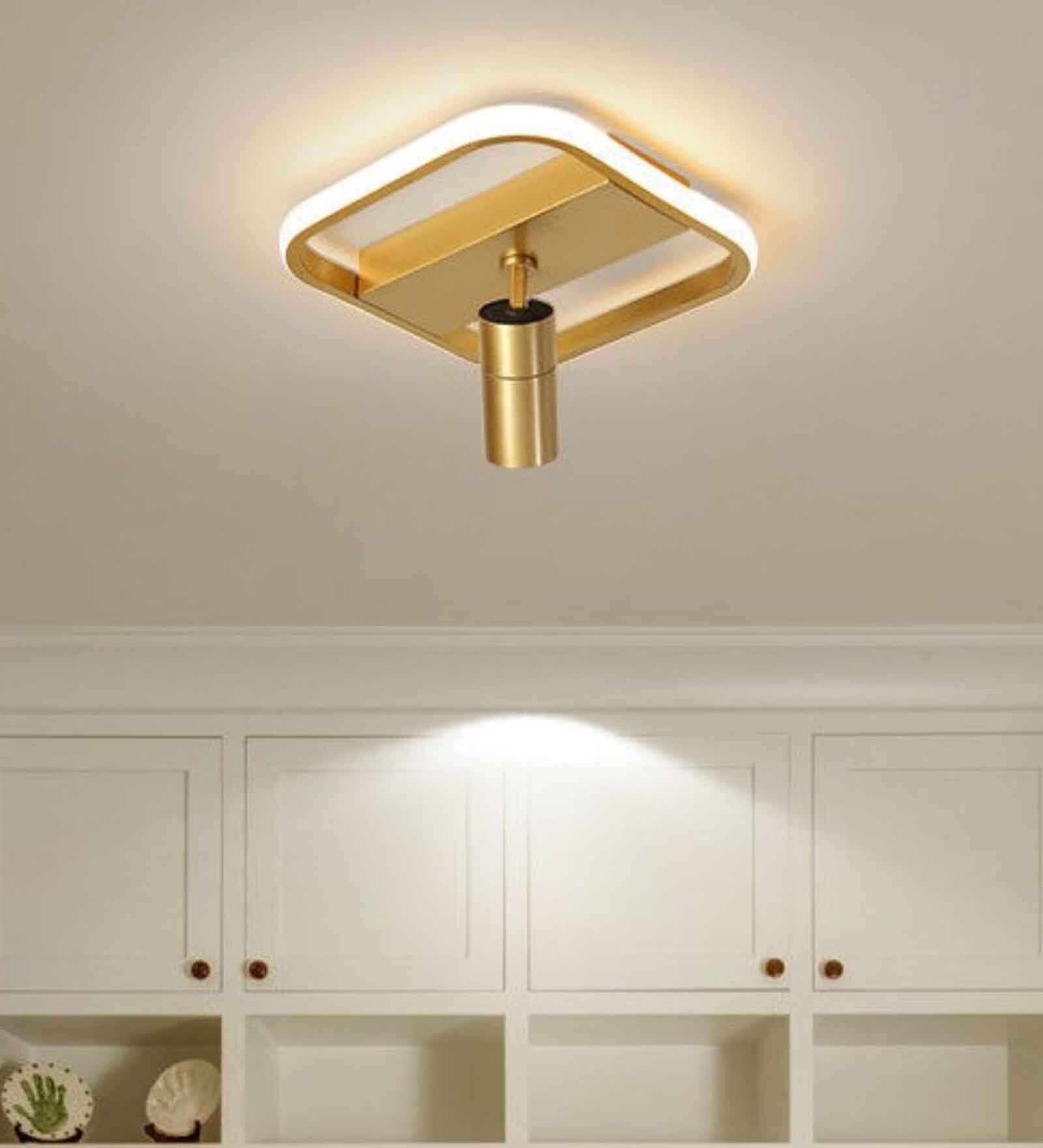 Ritz Square Gold Metal Ceiling Light