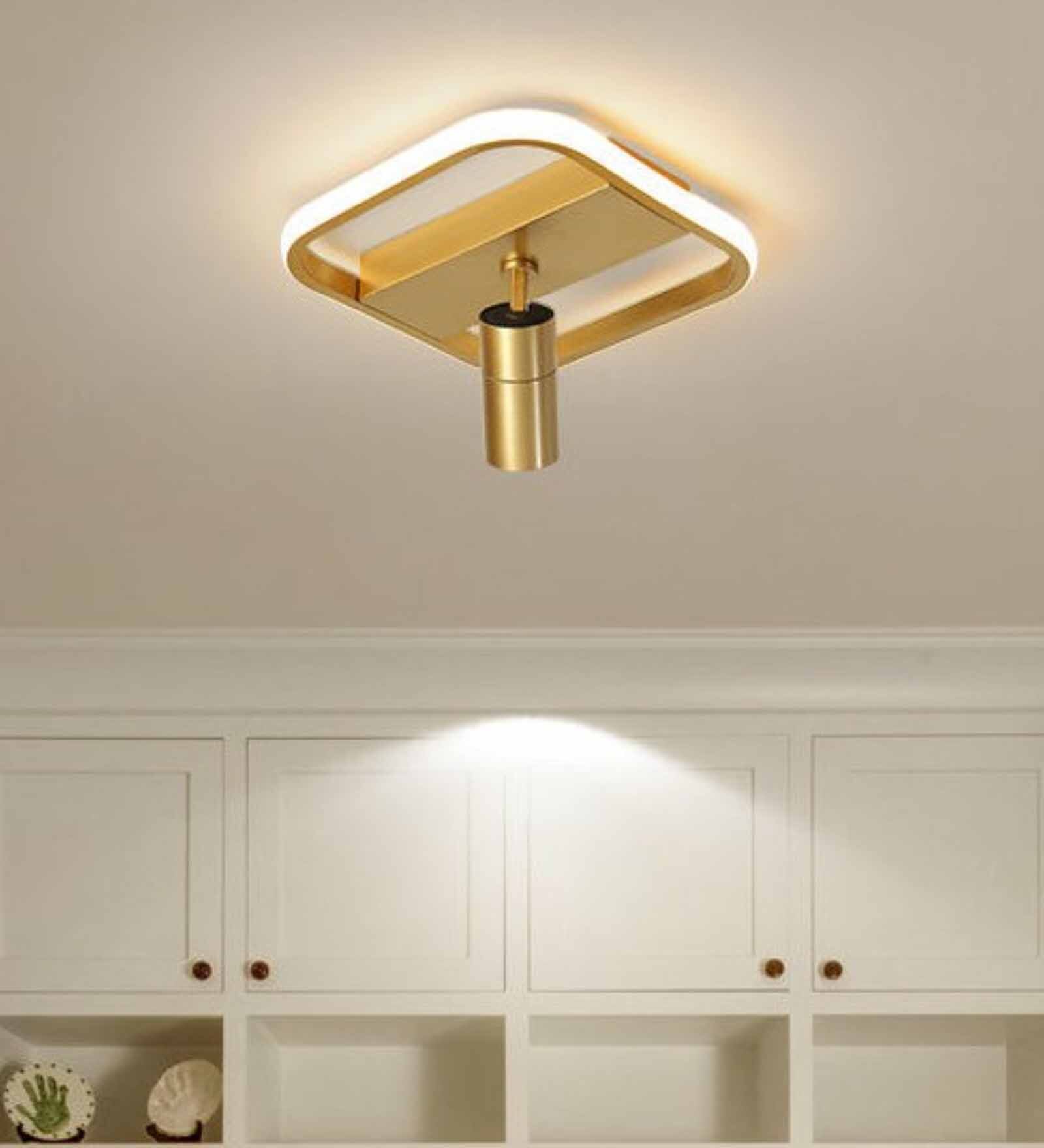 Ritz Square Gold Metal Ceiling Light