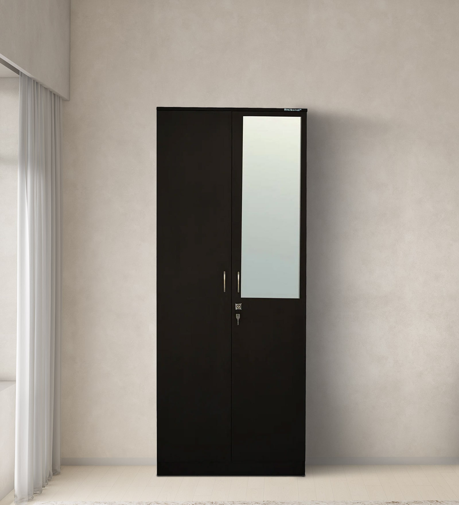 Riva 2 Door Wardrobe in New Wenge Finish with Mirror