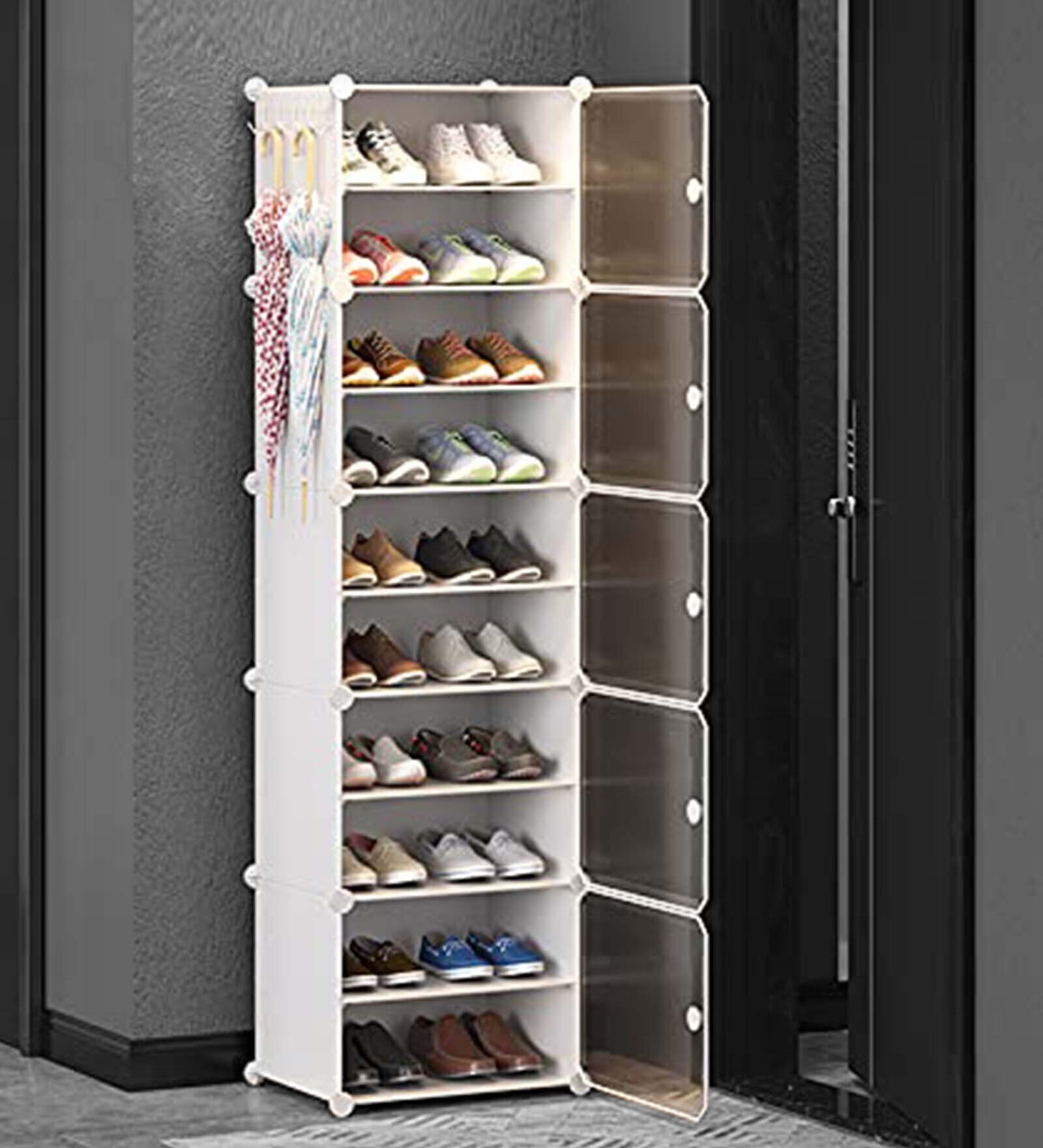 Riva Plastic Open Shoe Rack in White Colour