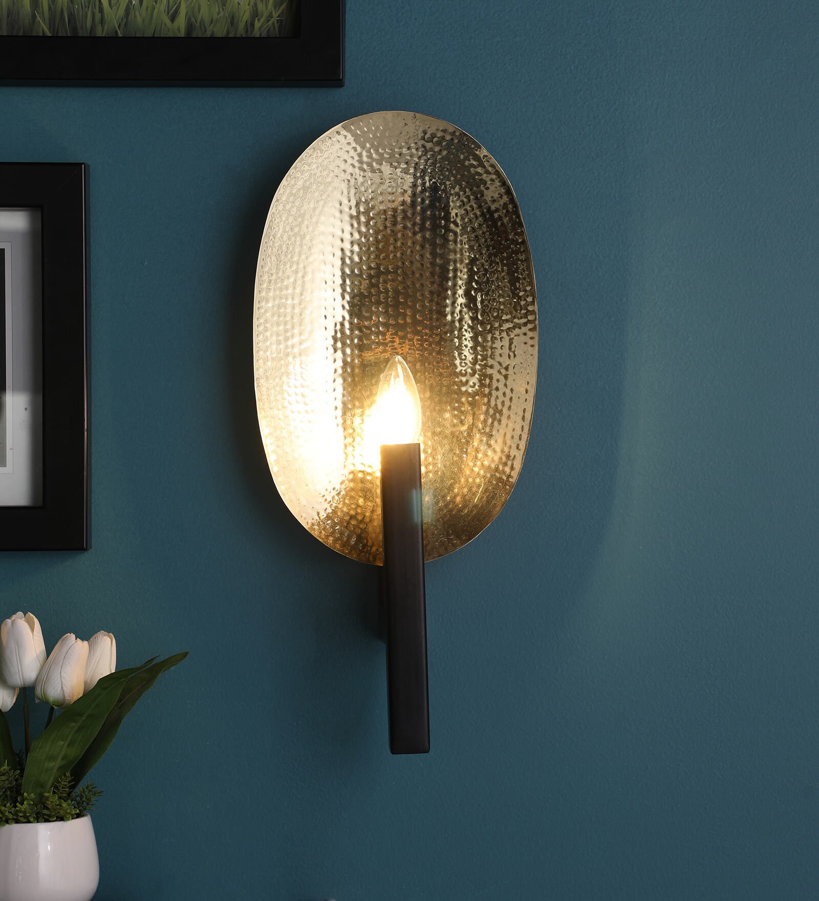 Titan Gold Metal Candle Wall Light
