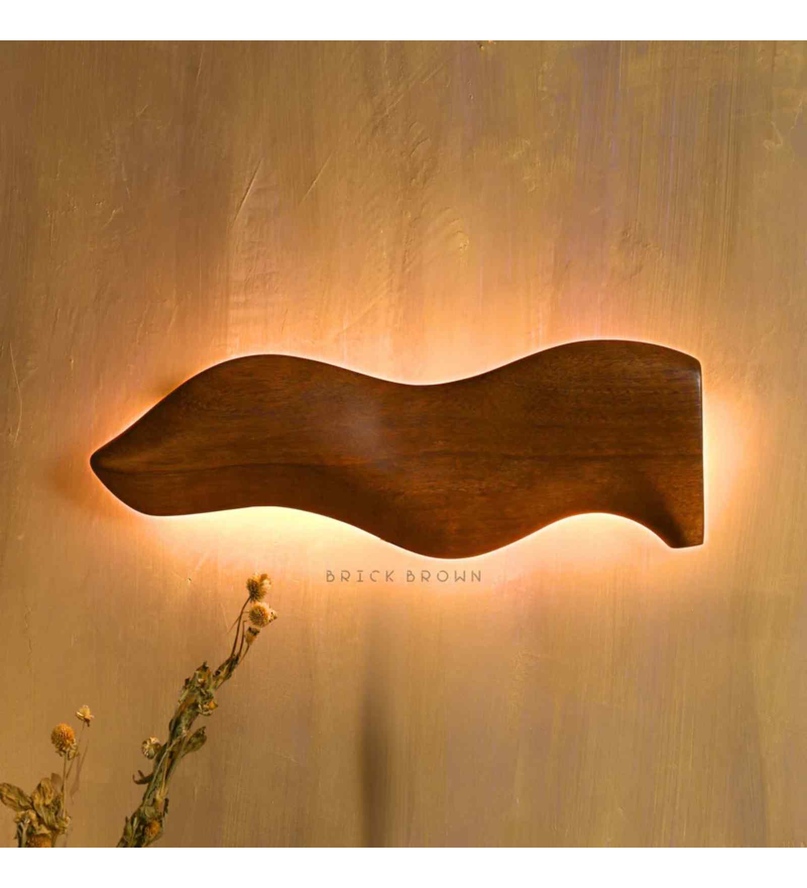 Riva Walnut Finish Wooden Wall Light