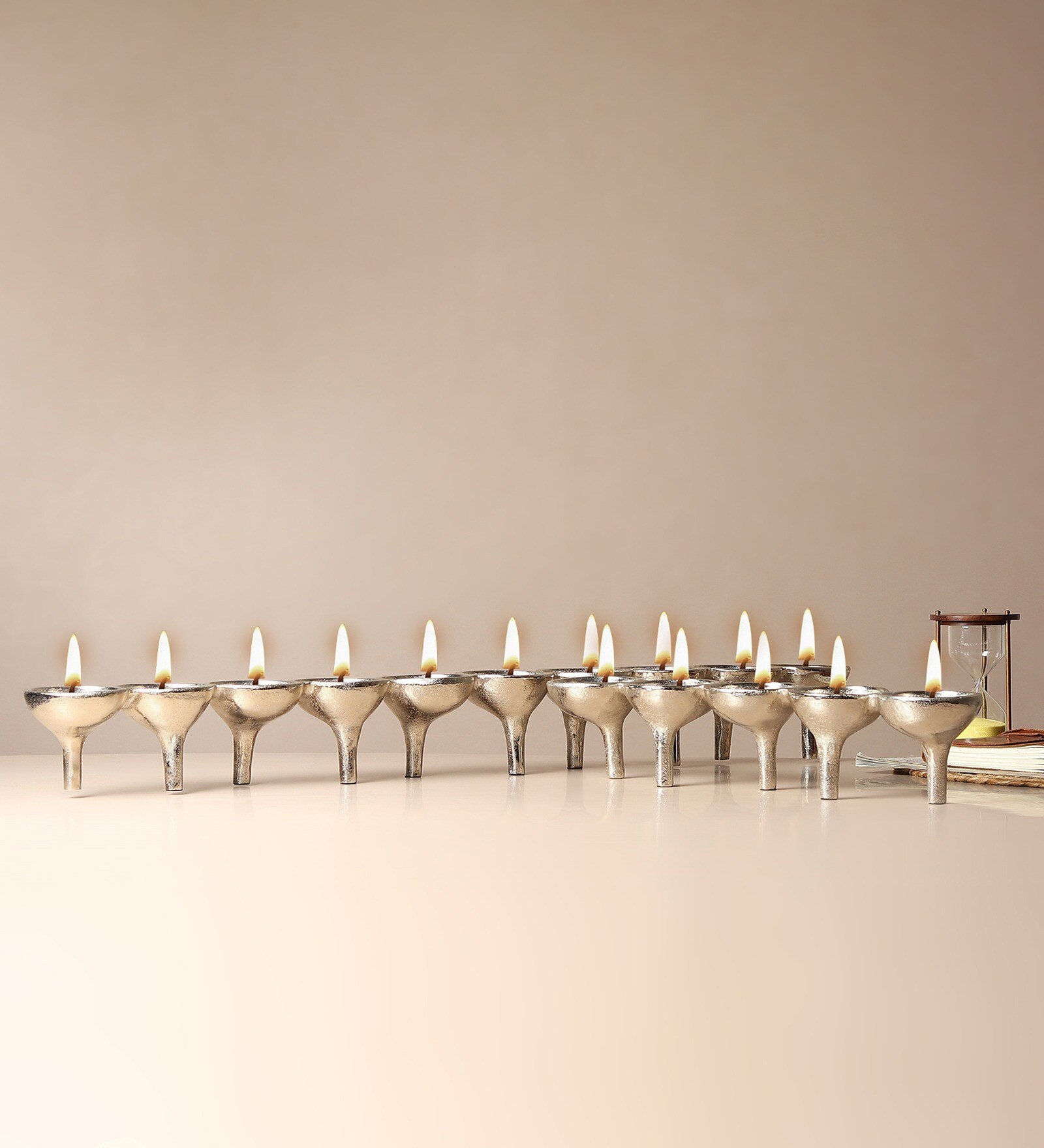 Rivera Candle & T-Light Holder     Set Of 2 In Silver