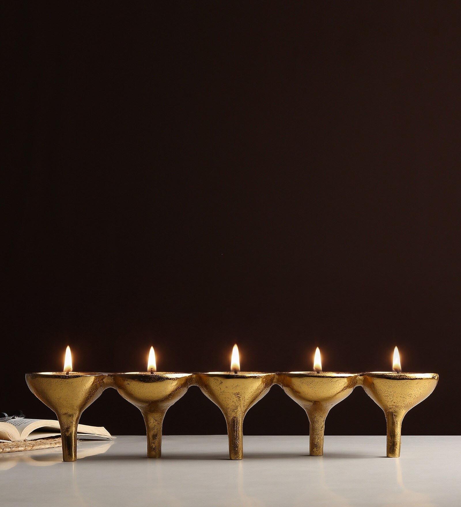 Rivera Candle & T-Light Holder Medium Gold