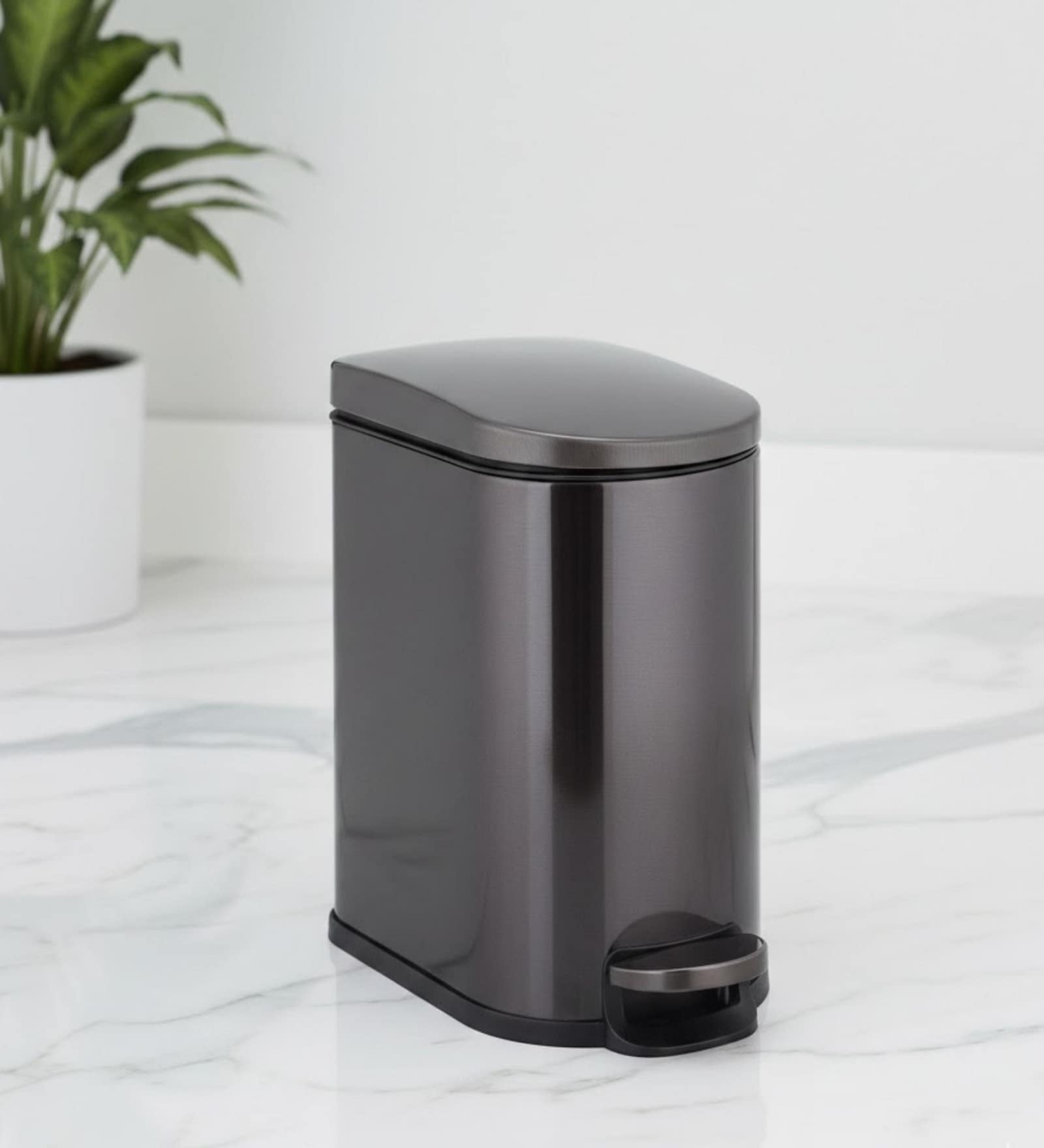 Grey Metal Rivo Trash Bin 5 Ltr