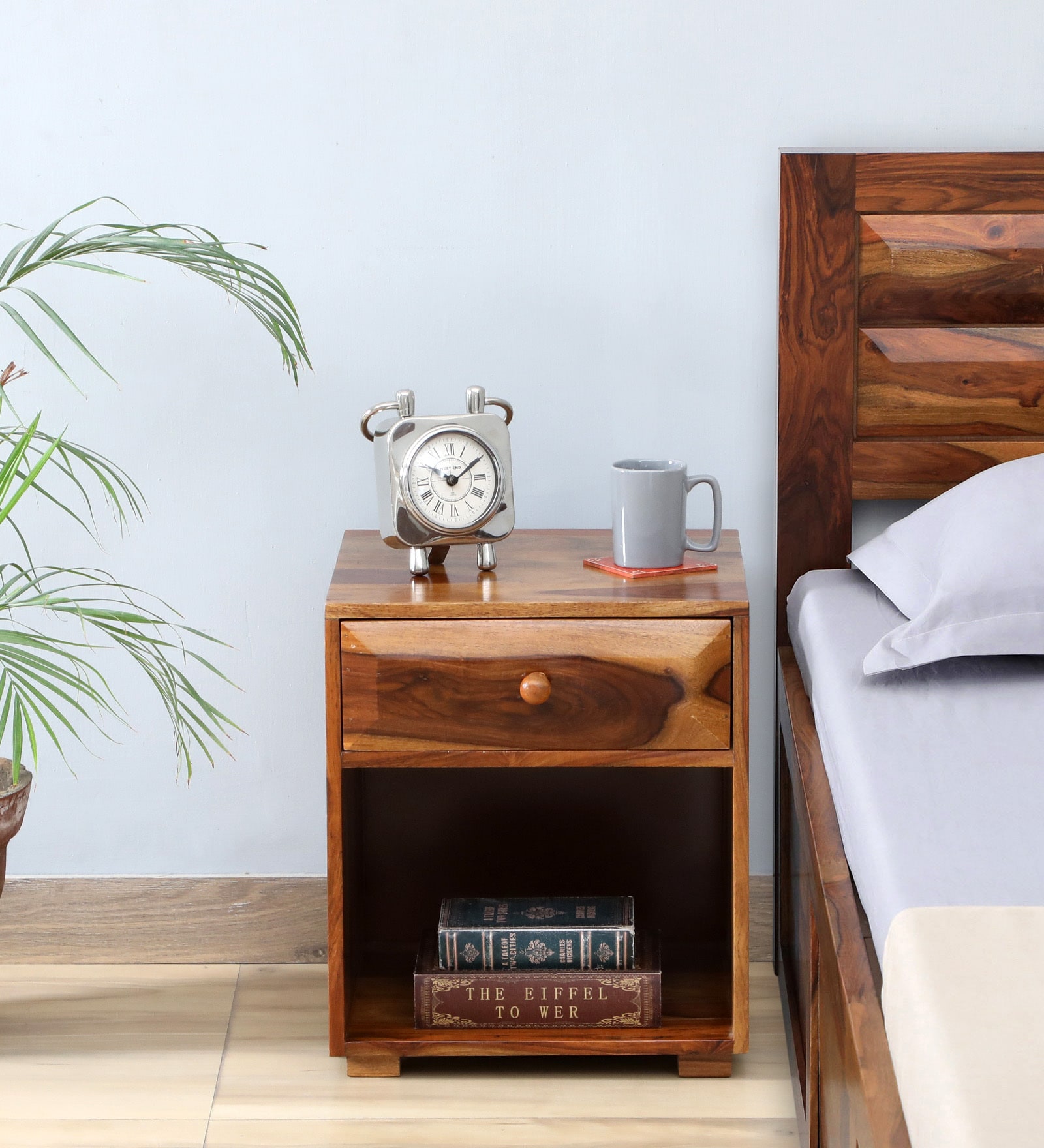 Buy Rivo Sheesham Wood Bedside Table in Honey Colour at 31% OFF by ...