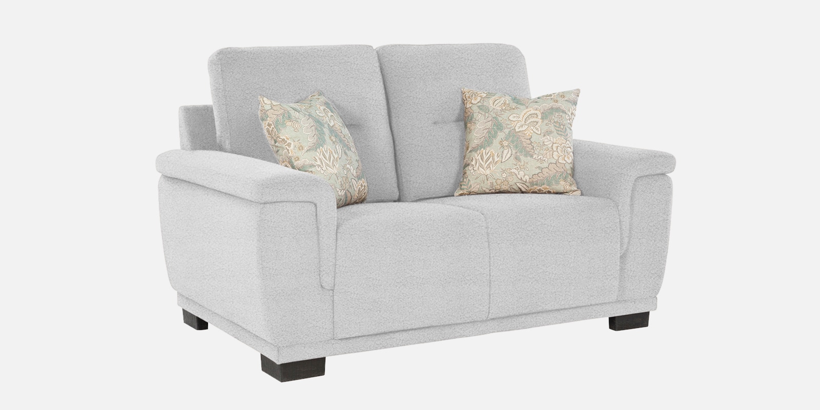 Rio Boucle Fabric 2 Seater Sofa In White Colour