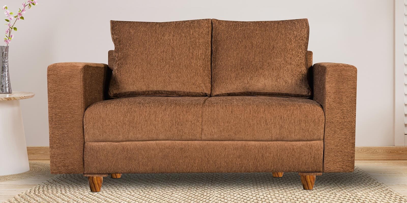 Rio Fabric 2 Seater Sofa in Beige Colour