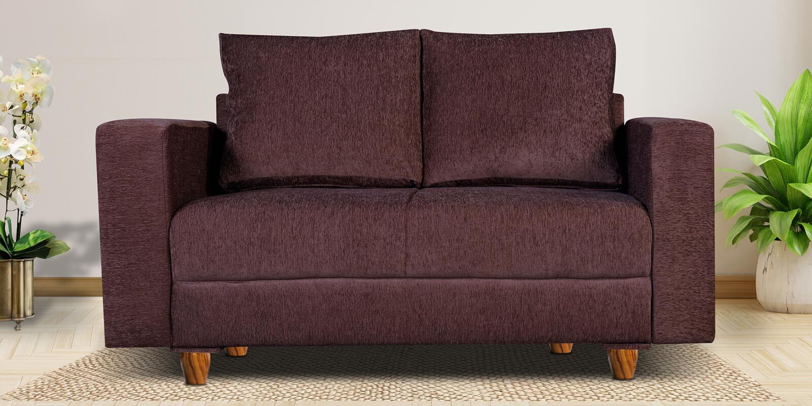 Rio Fabric 2 Seater Sofa in Brown Colour
