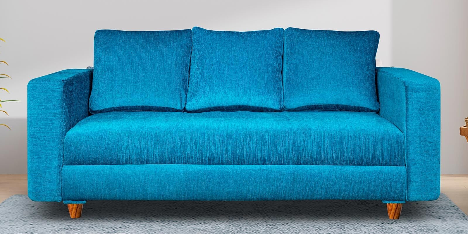 Rio Fabric 3 Seater Sofa in Sky Blue Colour