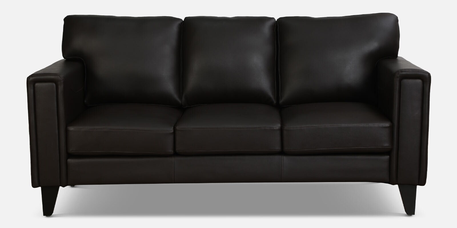 Tromaso Leatherette 3 Seater Sofa In Coffee Brown Colour