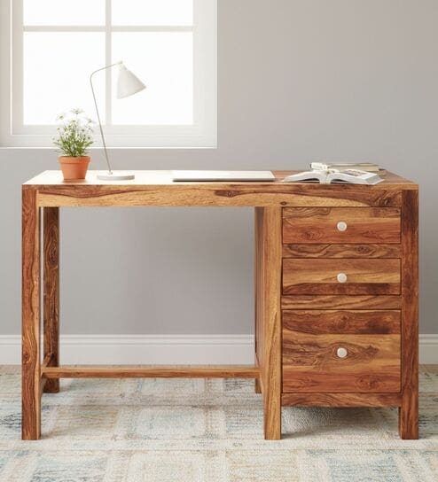 Richmond Writing Table In Natural Teak Finish