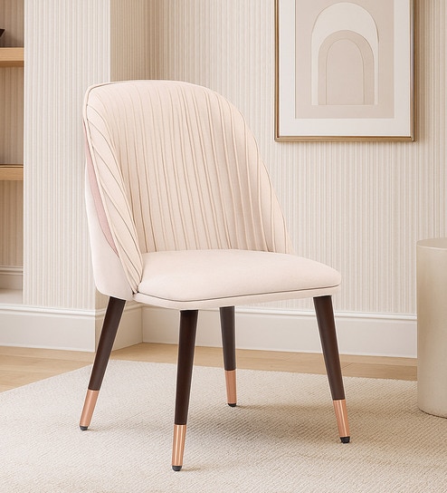 Ridgemont Dining Chair in Suede Beige Fabric