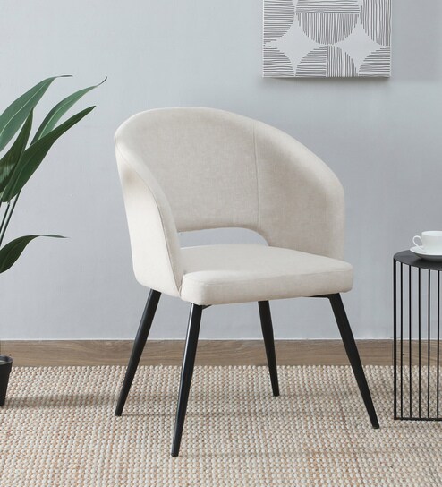 Rieta Upholestery Dining Chair In White Colour