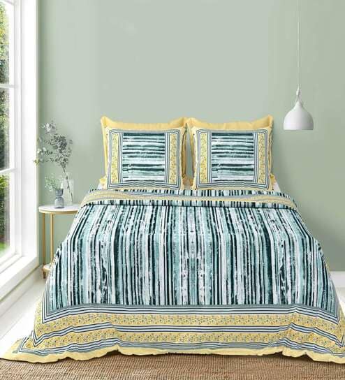 Rifle Green Upvan King 144 TC Cotton Bedsheet