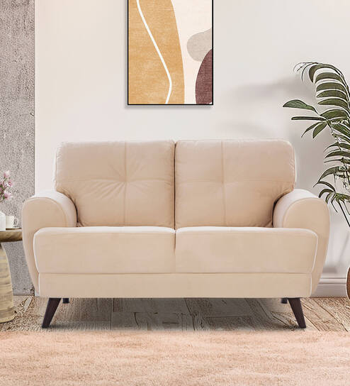 Riga Fabric 2 Seater Sofa In Beige Colour