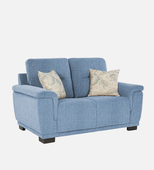 Rio Chenille Fabric 2 Seater Sofa In Ice Blue Colour