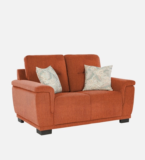 Rio Chenille Fabric 2 Seater Sofa In Orange Color