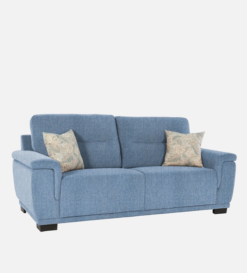 Rio Chenille Fabric 3 Seater Sofa In Ice Blue Colour