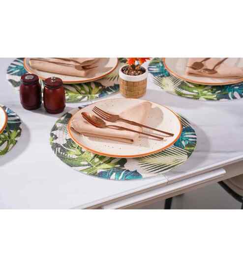 Rio Cotton Printed Placemat Turquoise Pack of 4
