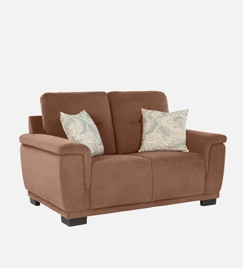 Rio Vegan Leather 2 Seater Sofa In Bright Brown Colour