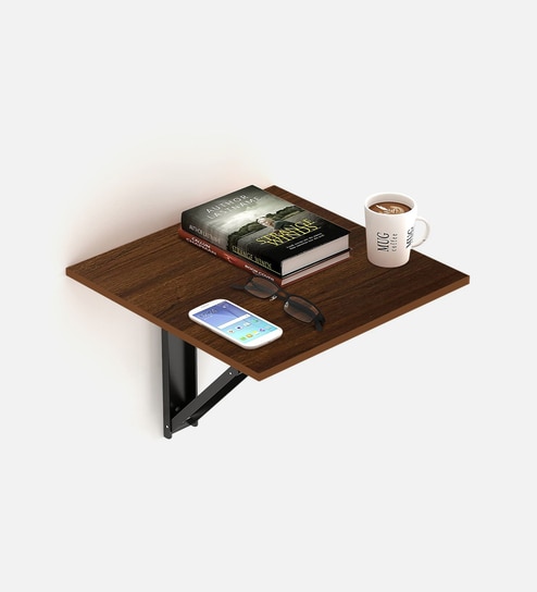 Rio Wall Mounted Folding Table (Set of 2) in Oak Brown  Finish