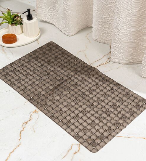 Ripple Brown Anti-Slip Shower Mat 38 X 68 cm