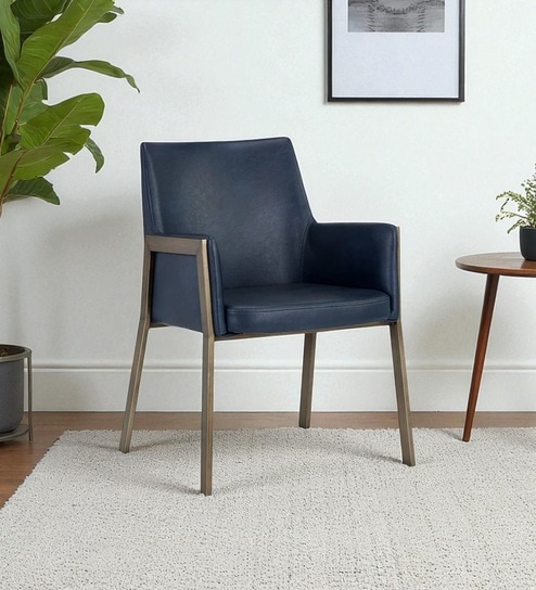 Risen Leatherette Armchair with Angled Backrest and Brushed Brass Metal Frame   Teal Blue Colour