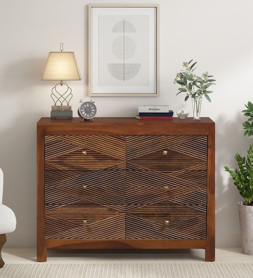 Ritmo Sheesham Wood Chest Of Drawers In Provincial Teak Finish