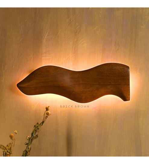 Riva Walnut Finish Wooden Wall Light