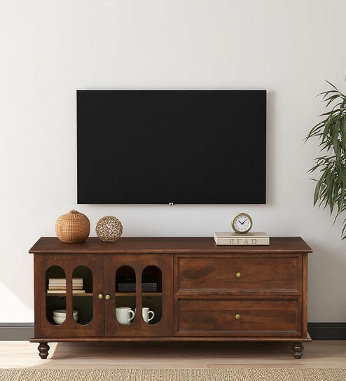 Riveria Mango Wood Two Door Two Drawer  Tv Console In Tubbaq finish