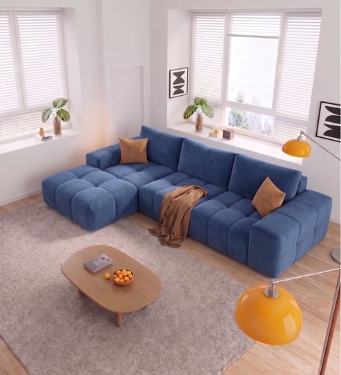 Riviera Premium Sectional Sofa In Blue Color