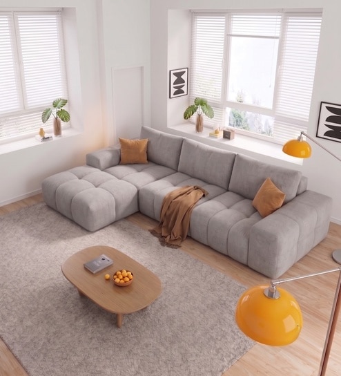 Riviera Premium Sectional Sofa In Light grey Color