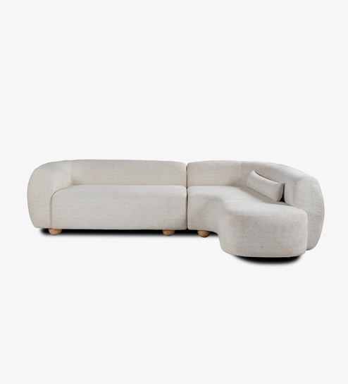 Rivva L-Shape Sectional Sofa In White Color-image-7