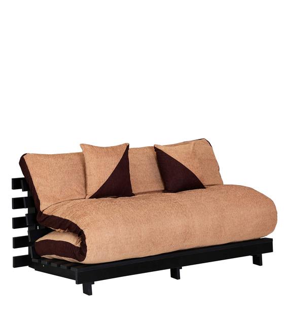 Buy Rille Double Futon with Mattress in Beige Colour by Auspicious Home Online Double Futons