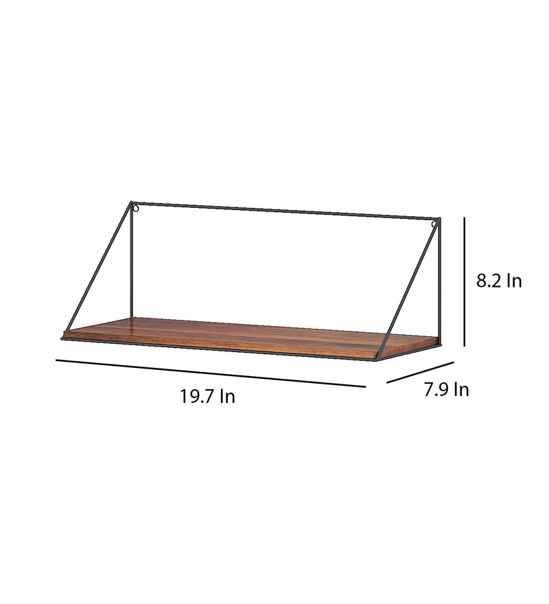 Buy Richard Wood & Metal Wall Shelf In Brown Set of 2 By Klaxon Online Modern Wall Shelves